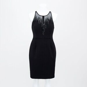 Sachin & Babi "Celeste" Sequin Cocktail Evening Sheath Dress Black Size 2